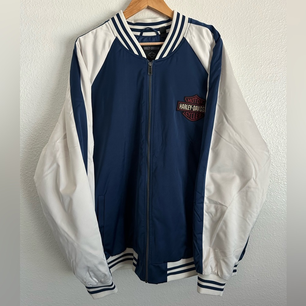 Harley Davidson MC Motorcycle Racing Club Milwaukee Satin Bomber Jacket Size 3XL
